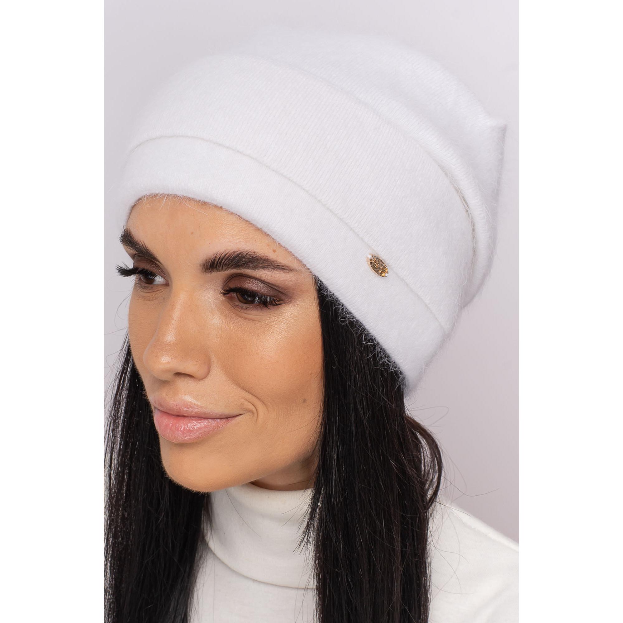 Шапка ангоровая женская Leks Панна one size Белый