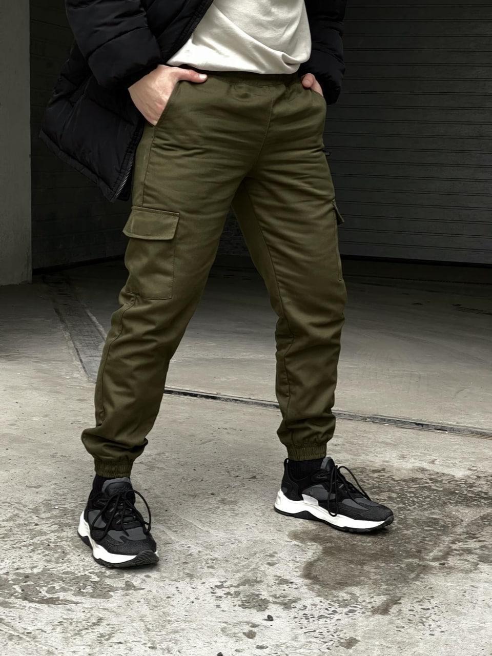 Брюки карго на флисе с карманами XL Хаки (8923) Брюки карго на флисе с карманами XL Хаки (8923)