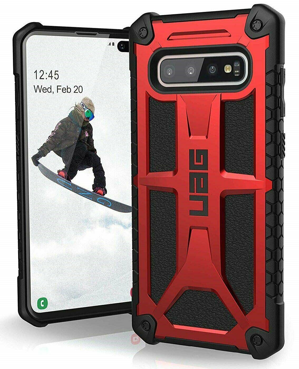 Чехол милитари противоударный UAG Monarch для Samsung Galaxy S10 6.1" Crimson