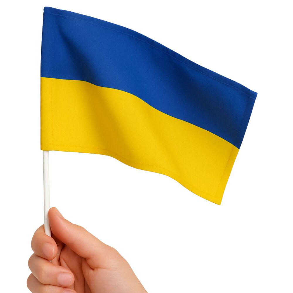 Флаг Украины на палочке габардин 24х16 см Желто-синий (26912) - фото 4 Флаг Украины на палочке габардин 24х16 см Желто-синий (26912) - фото 4