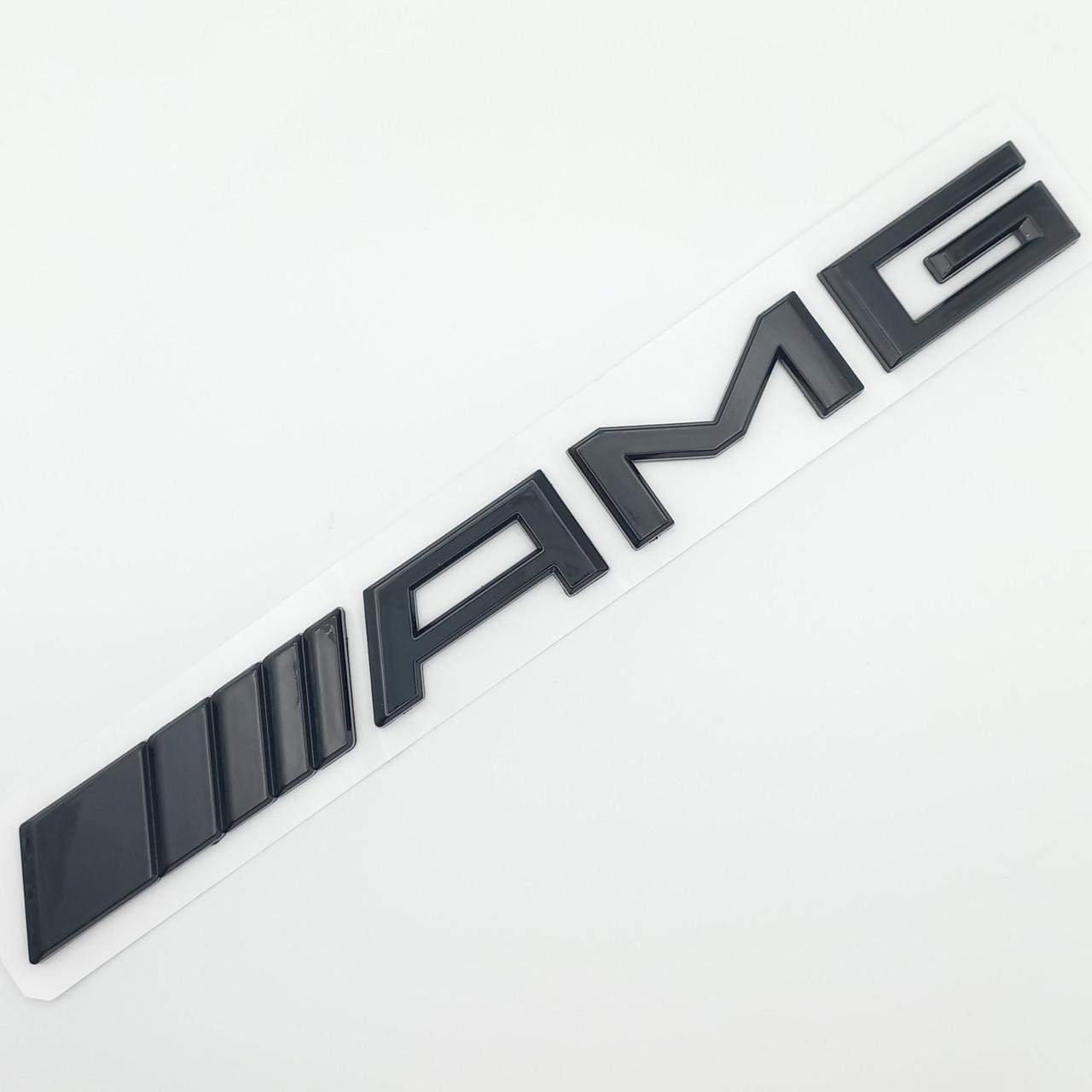 Емблема напис AMG Mercedes Benz 2012-2014 року ABS 20х2 см Чорний глянцевий (2679495773)