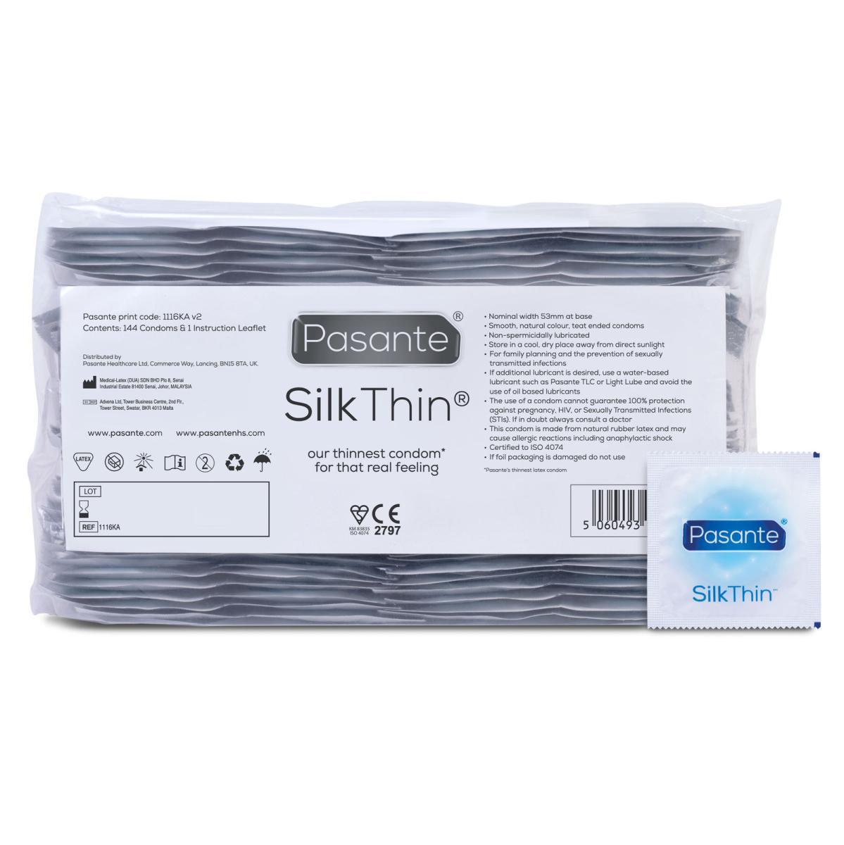 Презервативы ультратонкие Pasante Silk Thin латексные 144 шт. (1116KA) Презервативы ультратонкие Pasante Silk Thin латексные 144 шт. (1116KA)