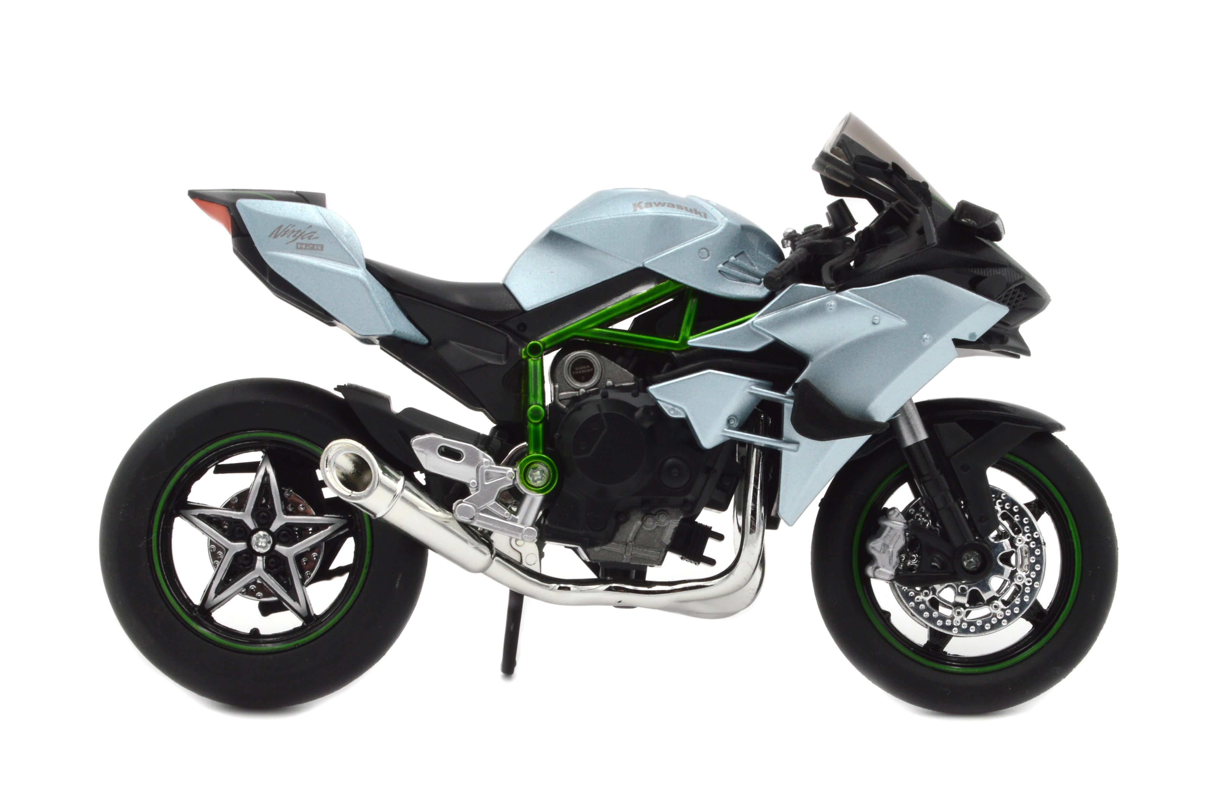 Іграшковий мотоцикл Kawasaki Ninja H2R метал/пластик 1:12 звук/світло/амортизація (BG 26-102) - фото 5 Іграшковий мотоцикл Kawasaki Ninja H2R метал/пластик 1:12 звук/світло/амортизація (BG 26-102) - фото 5