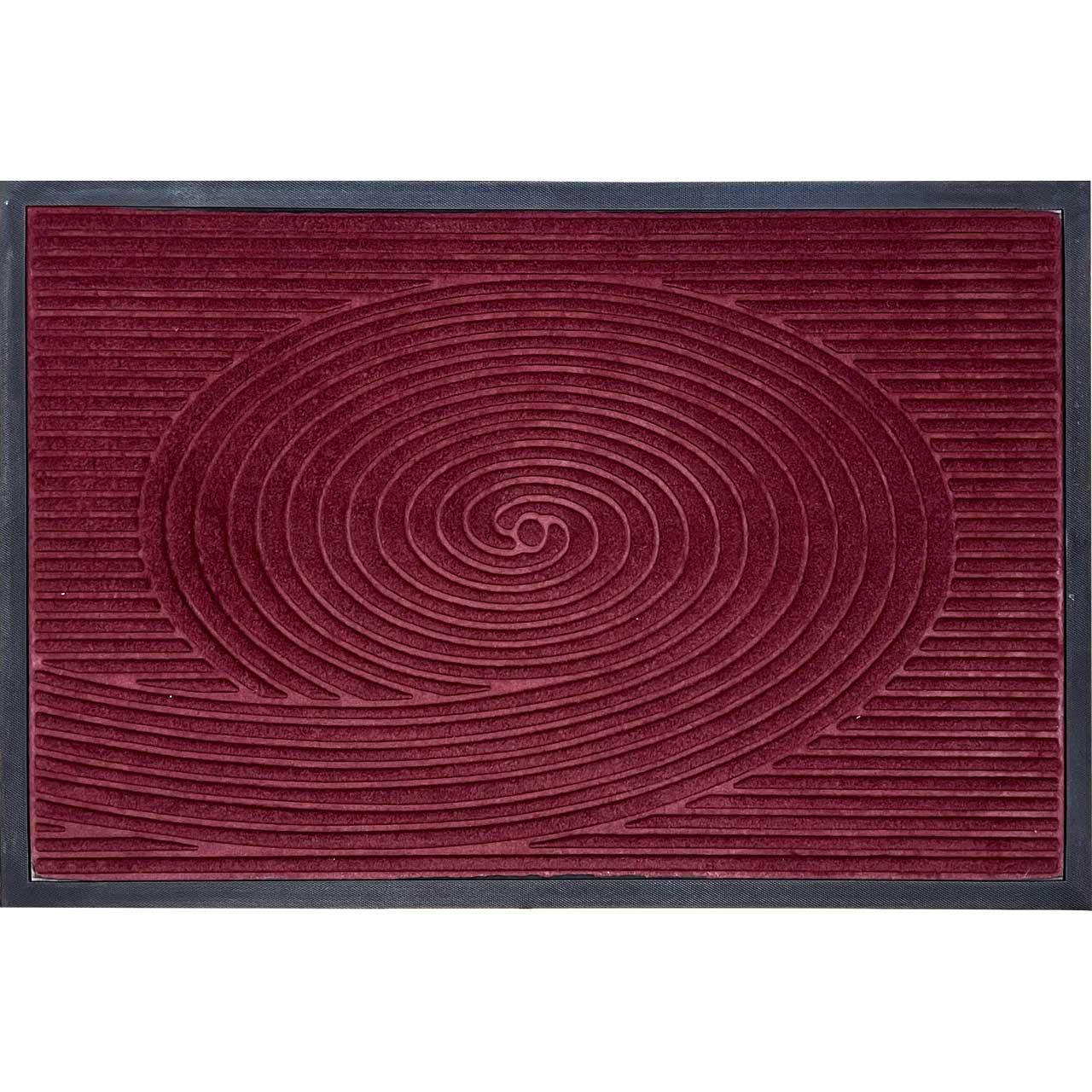 Коврик придверный грязезащитный Relana MX Spiral 60x90 см прямоугольный Бордовый (00-00009730)