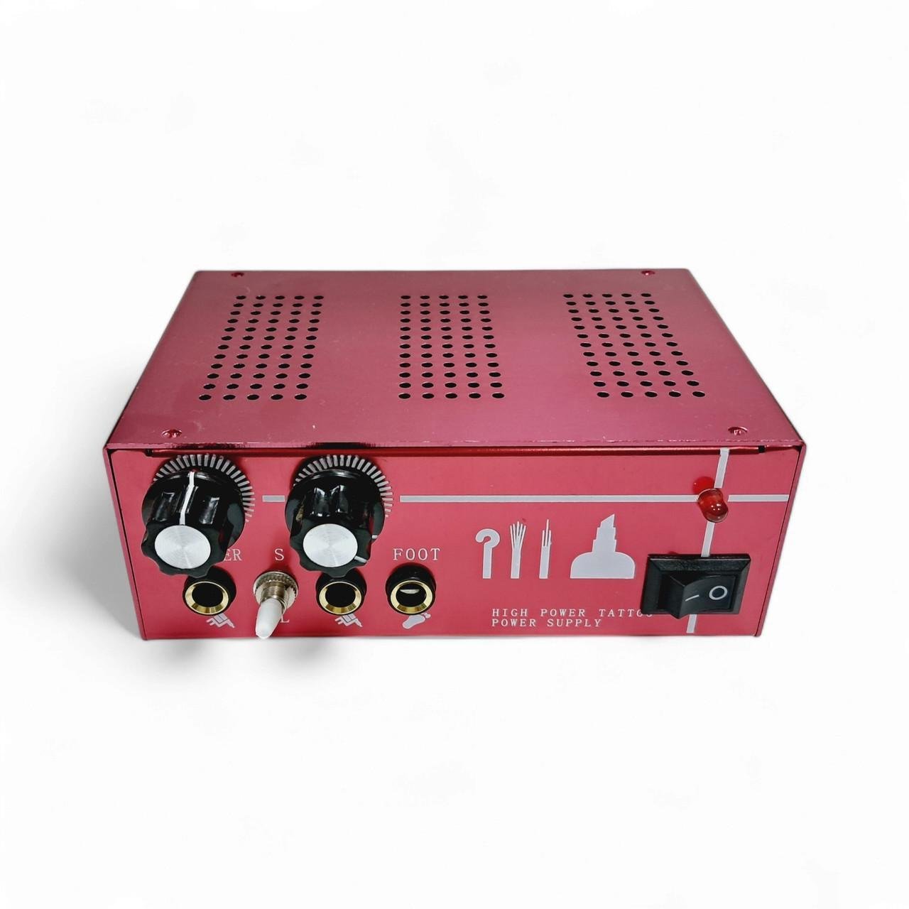 Блок питания для двух татуировок металлический без табло Розовый (PS1028)