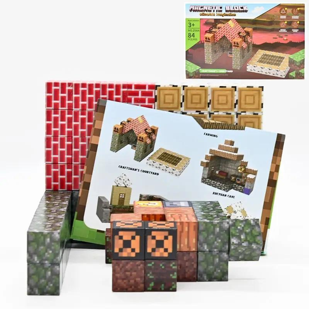 Набір блоковий магнітний Minecraft 84 елементи - фото 2 Набір блоковий магнітний Minecraft 84 елементи - фото 2