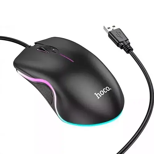 Мышь Hoco GM19 Enjoy Gaming luminous wired mouse Black