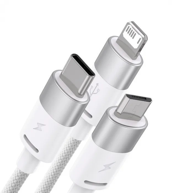 Кабель BASEUS StarSpeed ​​1-3-Fast Charging USB Micro USB+Lightning+Type-C 3.5A 1,2 м - фото 4