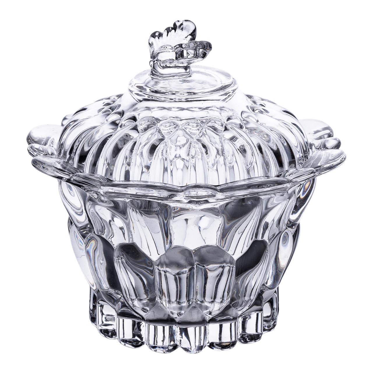 Цукорниця скляна Helios d 9 см із кришкою (HP-4-113)