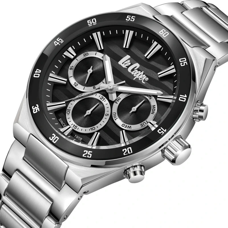 Годинник чоловічий водостійкий Lee Cooper Hit Silver (2738)