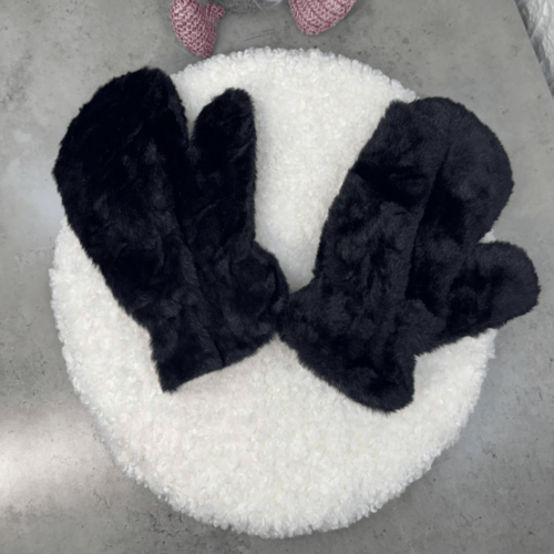 Перчатки женские зимние теплые меховые One size Черный (30111715)