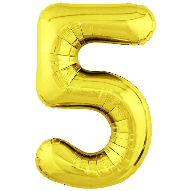 Цифра фольгированная Flexmetal Slim 5 102 см Золотой (20003440)