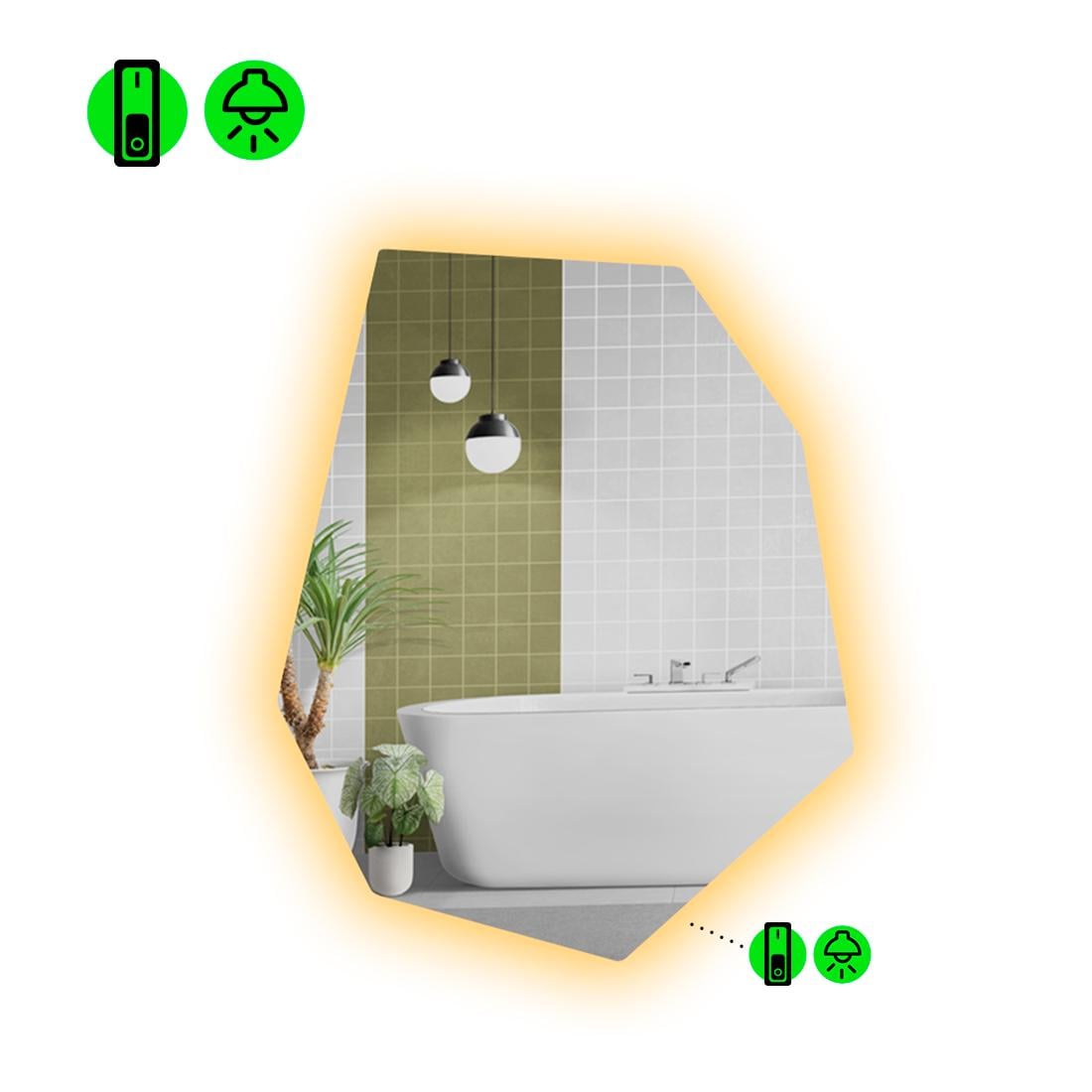 Зеркало с LED подсветкой Montagna 2 с механическим включателем 100x75 см (8738245)