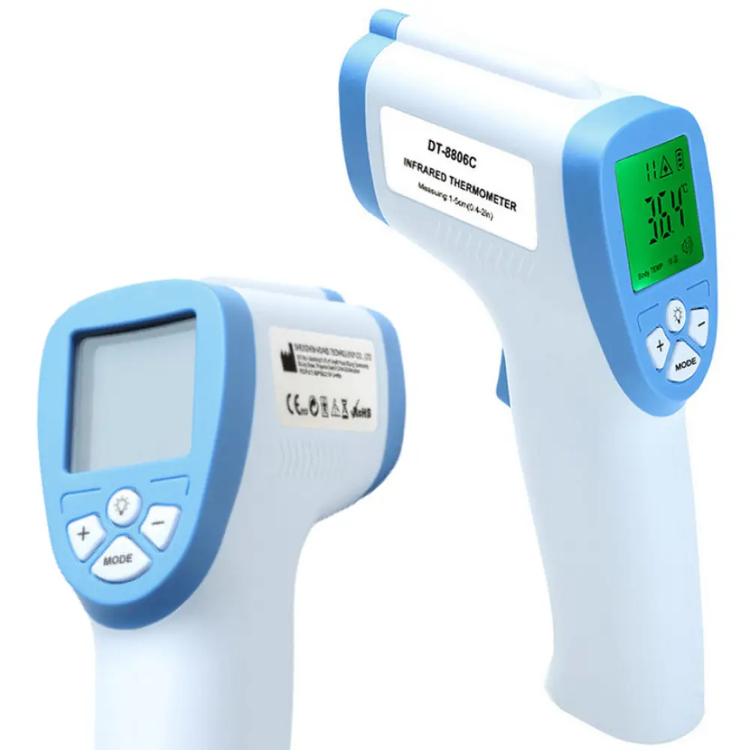 Термометр бесконтактный DT-8806C инфракрасный 0-100°C на батарейках - фото 3