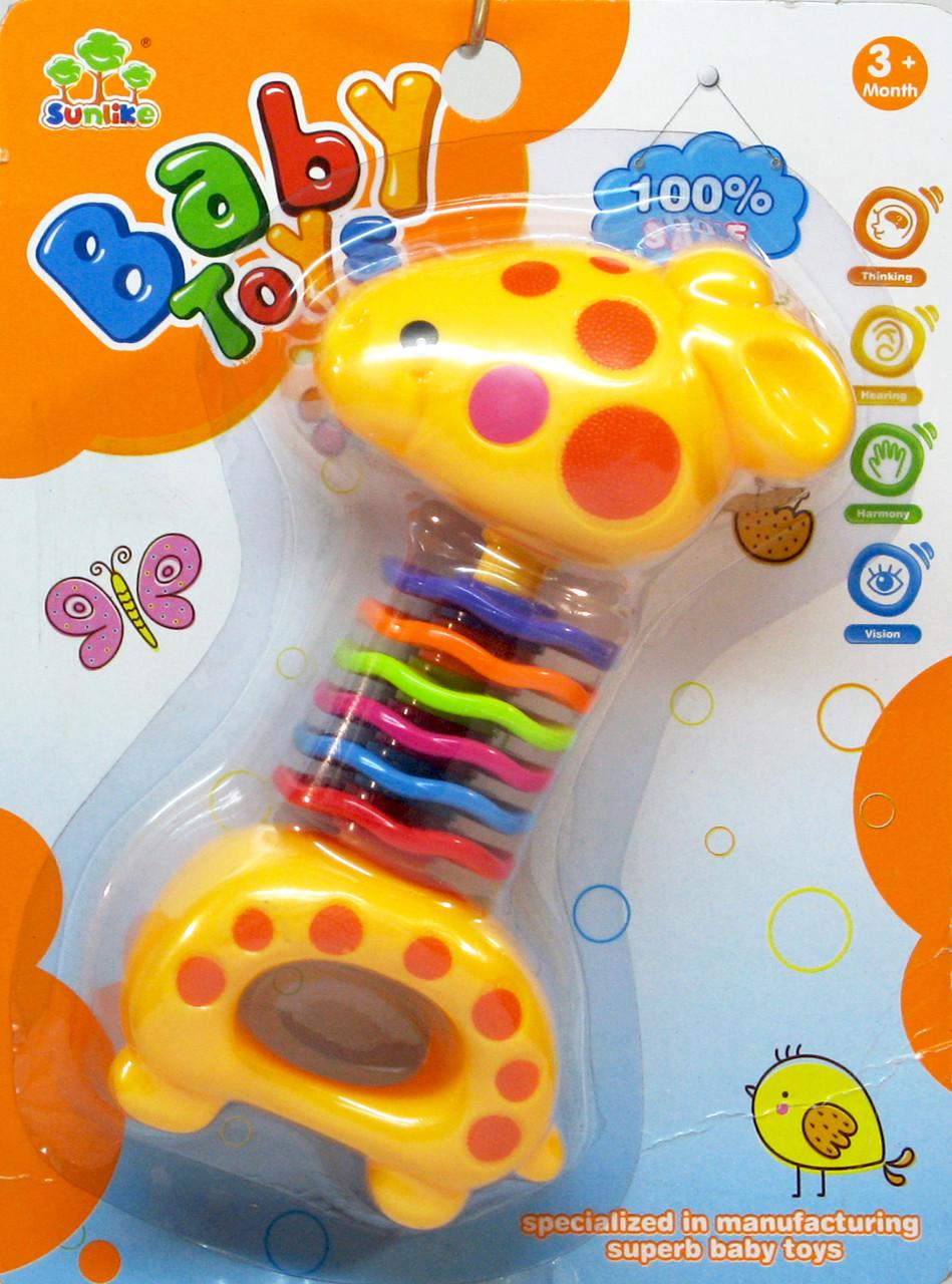 Погремушка 84801-5A Жираф с трещоткой на планшетке