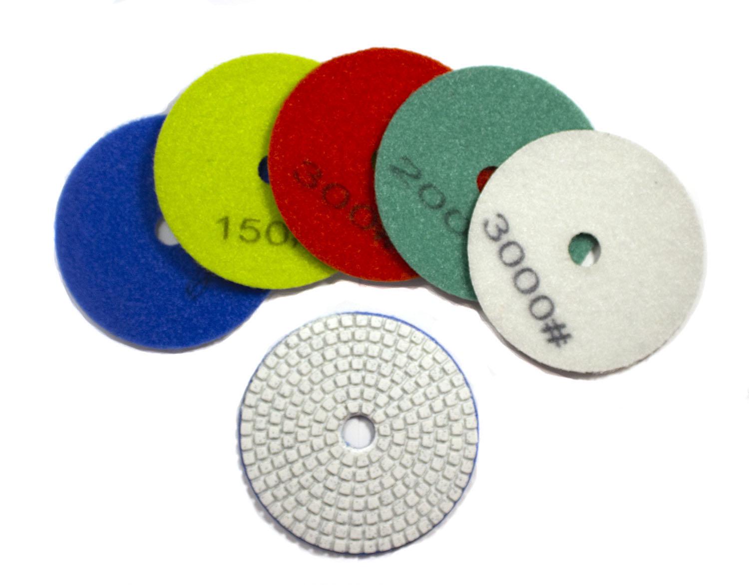 Набор алмазных гибких шлифовальных кругов Ракушек 5 шт. D-100 мм Набор алмазных гибких шлифовальных кругов Ракушек 5 шт. D-100 мм