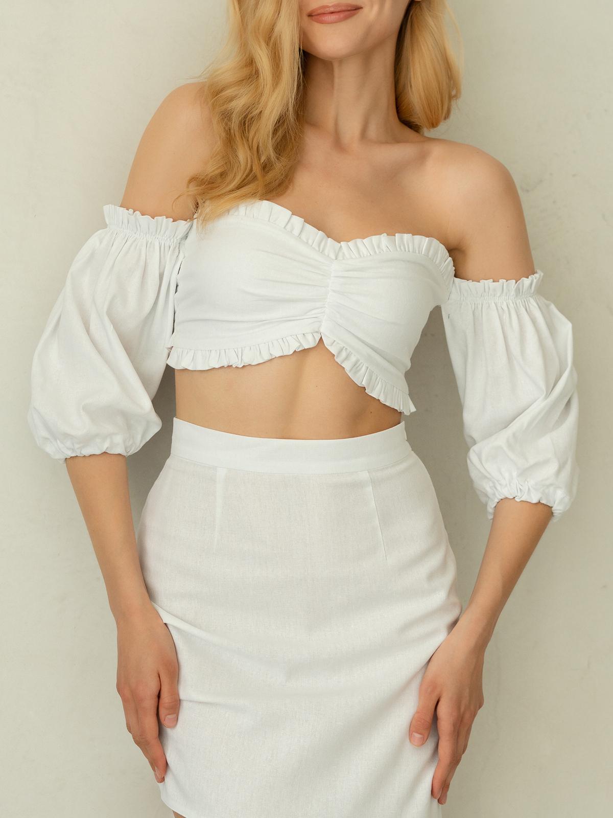 Топ із рюшами Shape of Angel Білий (27428237)