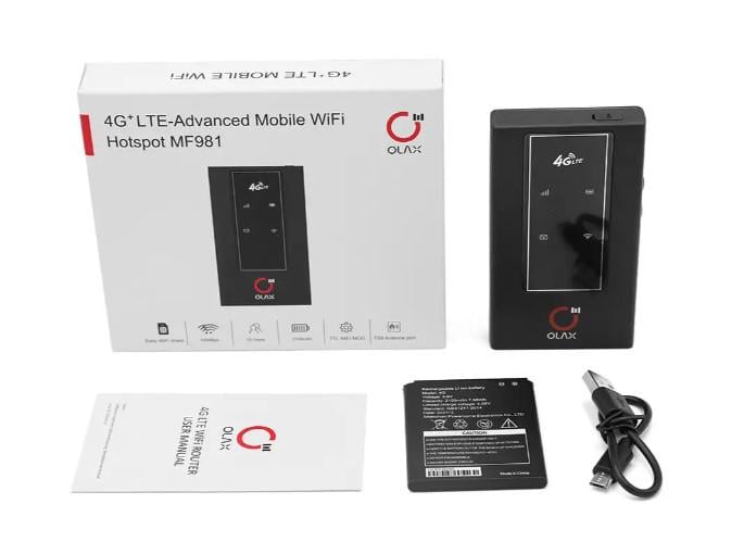 Интернет-комплект с роутером Olax MF981 Wi-Fi 4G и антенна MIMO Aspor T800 до 6 часов от батареи (1797454376)