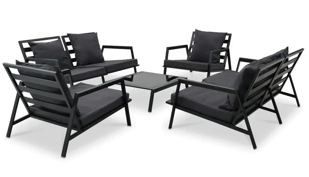 Комплект уличной мебели мягкой Loft с металлическим каркасом Черный (KS-1361-NM)