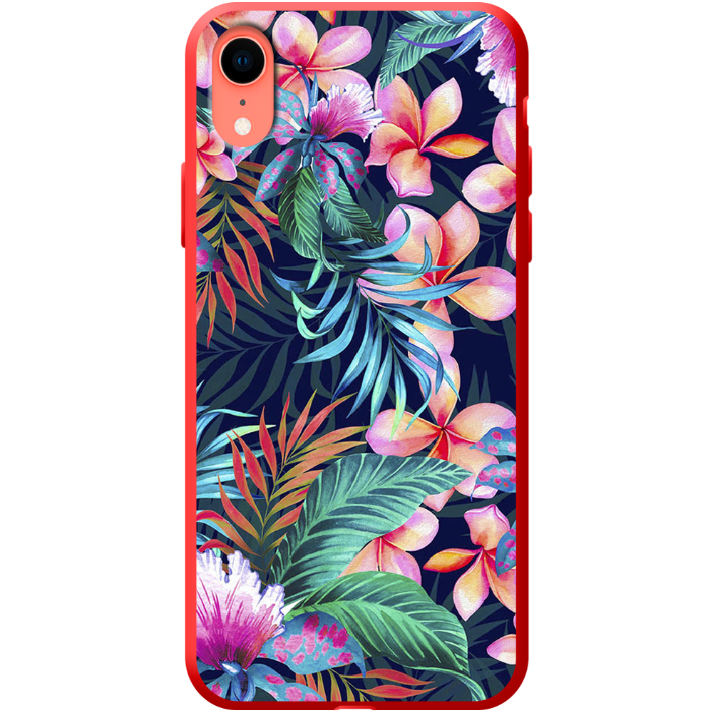 Чехол Boxface iPhone XR flowers in the tropics Красный силикон (35417-up1971-42163)