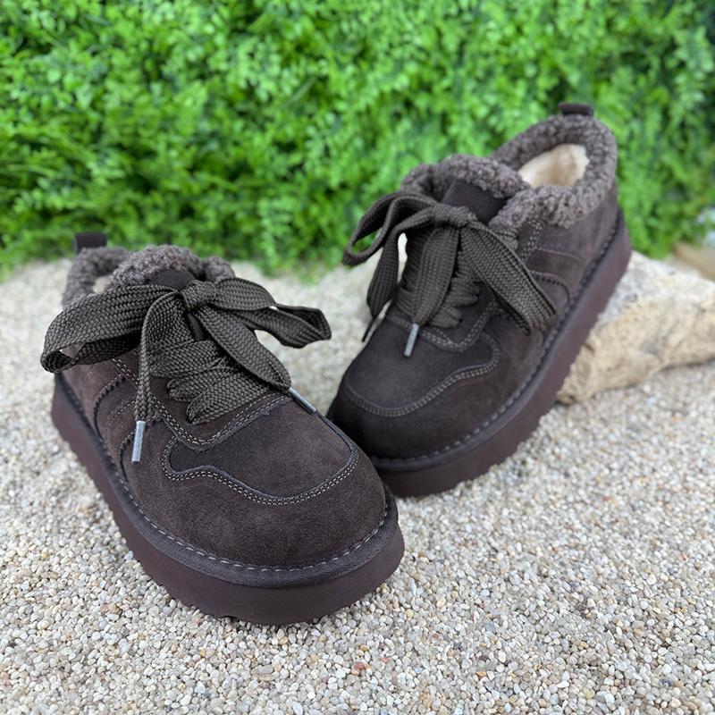 Кеди жіночі хутряні товста шнурівка Е-0050266-41 p. 41 26 см Коричневий (114475215)