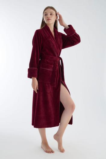 Халат женский Nusa 4175 хлопок/бамбук L/XL Бордовый Халат женский Nusa 4175 хлопок/бамбук L/XL Бордовый