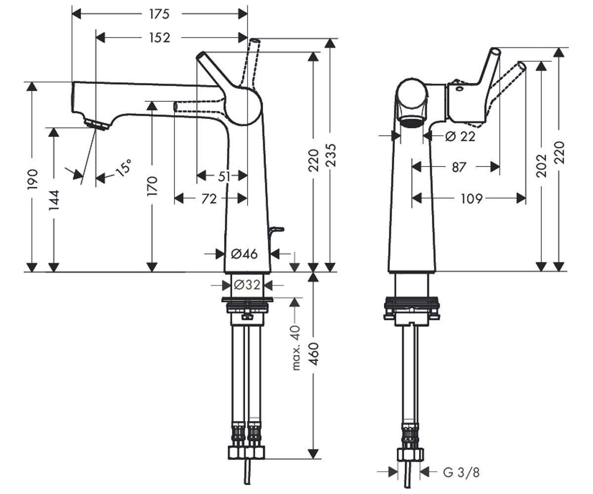 Змішувач для умивальника Hansgrohe TALIS S 72113000 одноважільний Хром (76566) - фото 2