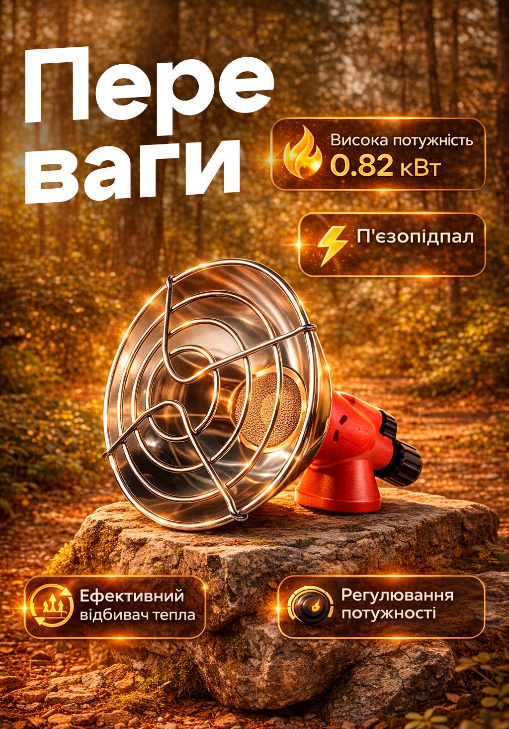 Обогреватель газовый BRS на газовый баллон портативный для дома пьезоподжиг 60 г/ч портативный для дома пьезоподжиг 820 Вт (574983172) - фото 3 Обогреватель газовый BRS на газовый баллон портативный для дома пьезоподжиг 60 г/ч портативный для дома пьезоподжиг 820 Вт (574983172) - фото 3