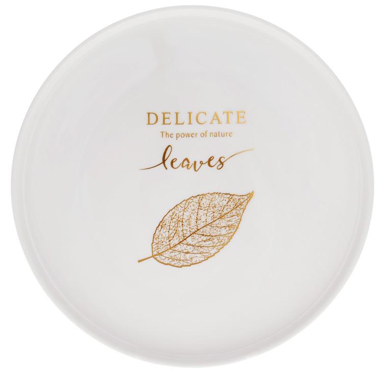 Блюдо фарфоровое круглое Leaves 26 см Белый с золотом (BD-988-298)