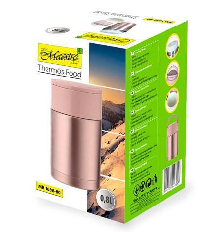 Термос пищевой Maestro для еды из нержавеющей стали 0,8 л (MR-1636-80) - фото 7 Термос пищевой Maestro для еды из нержавеющей стали 0,8 л (MR-1636-80) - фото 7