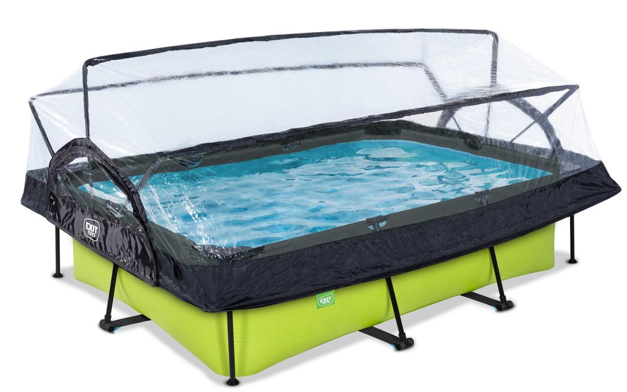 Каркасный бассейн Exit Toys с куполом 300х200х65 см Лайм - фото 2