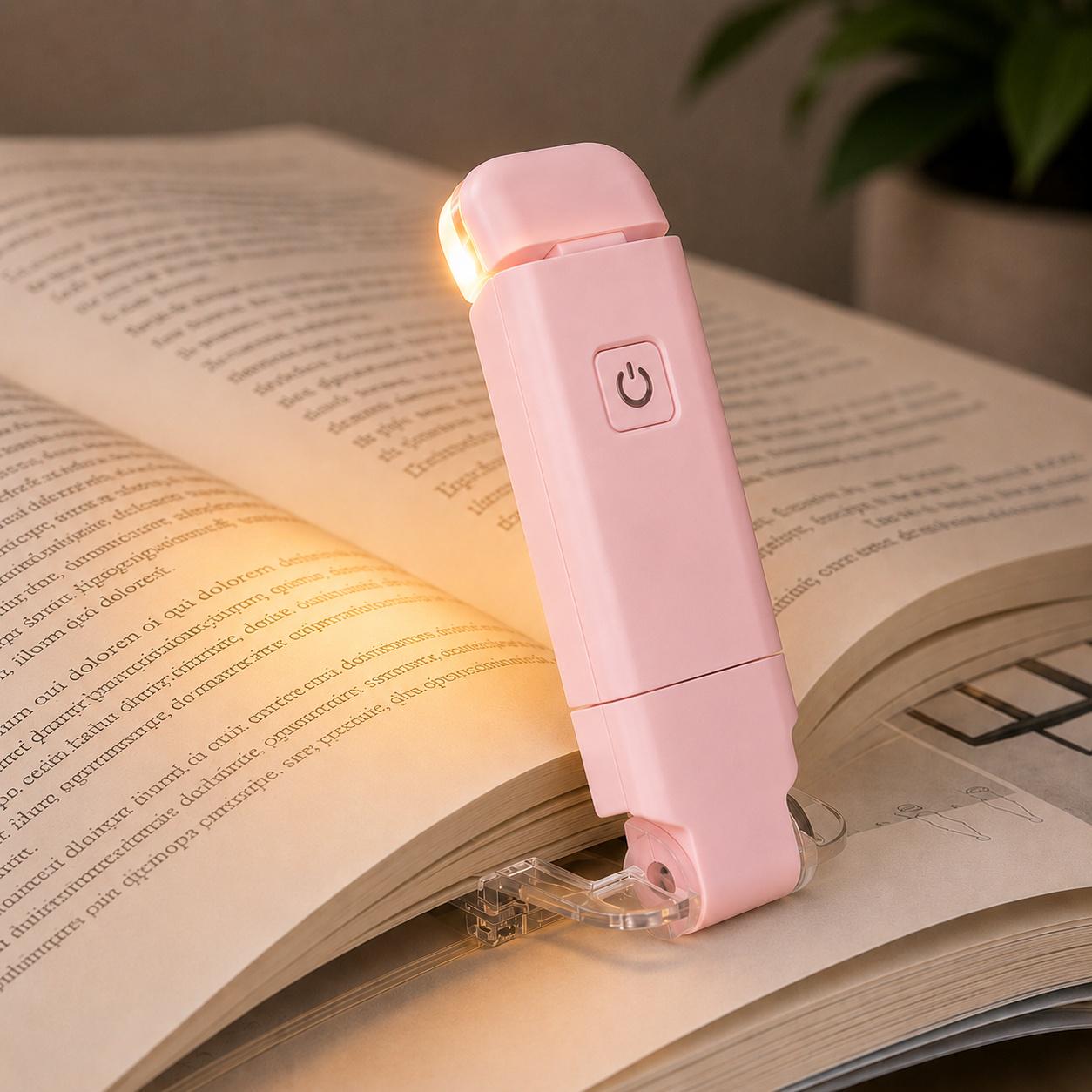 Лампа для чтения LED клипса USB складная Розовый (MBL-PINK)