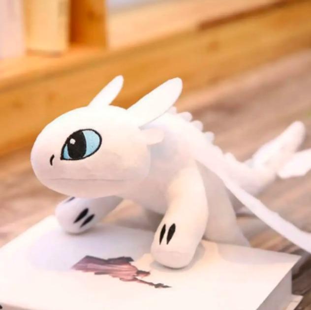 Игрушка мягкая Дракон Беззубик 30 см Белый (AD-2245-11) - фото 4