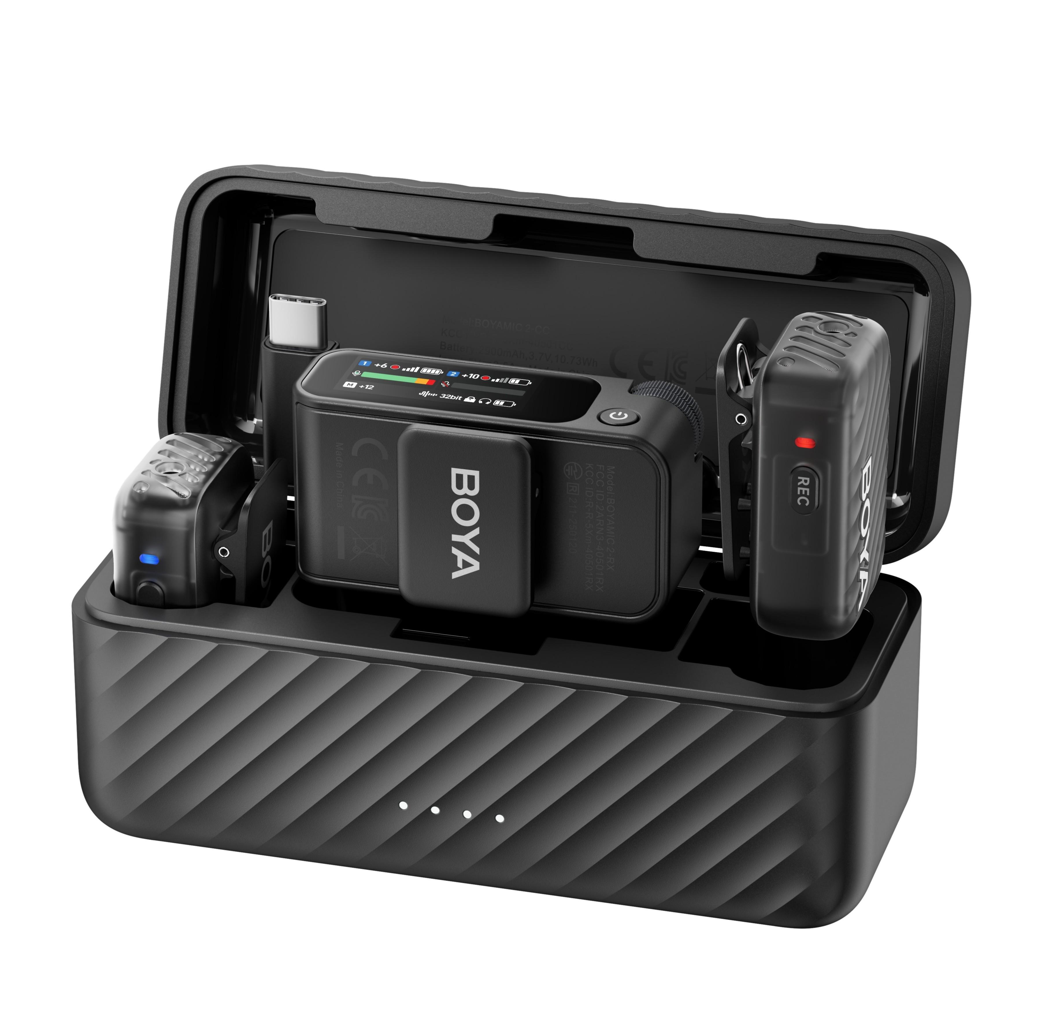 Микрофон петличный Boya BOYAMIC 2-02 2025 Type-C+3,5 мм TRS с зарядным кейсом (50056)