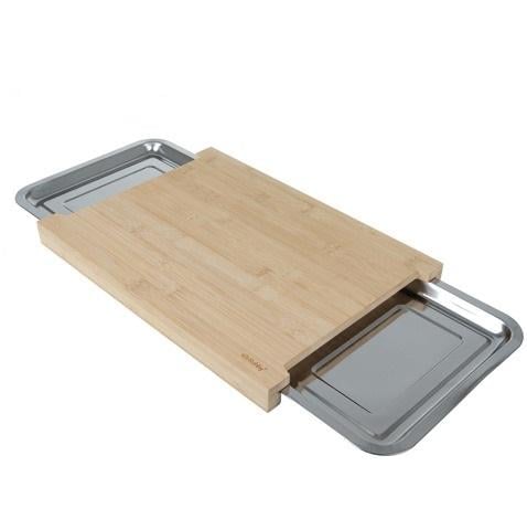 Доска бамбуковая с 2 выдвижными контейнерами 40х28,5 см Бежевый