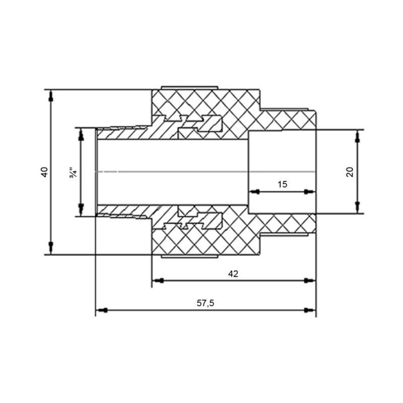 Муфта PPR Blue Ocean 20х3/4" НР (FRRS00006379) - фото 2 Муфта PPR Blue Ocean 20х3/4" НР (FRRS00006379) - фото 2