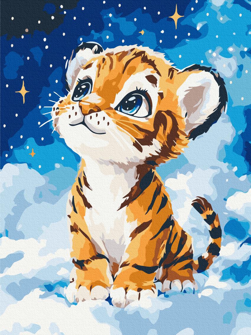 Картина по номерам Brushme Мечтательный тигренок 30x40 см (KBS0190)
