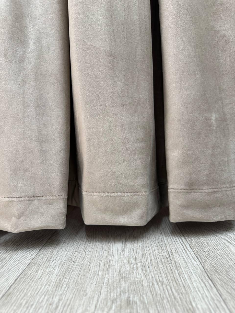 Штора велюрова на тасьмі 6 см 300x260 см Сіро-бежевий (SB-01-14-T43) - фото 10