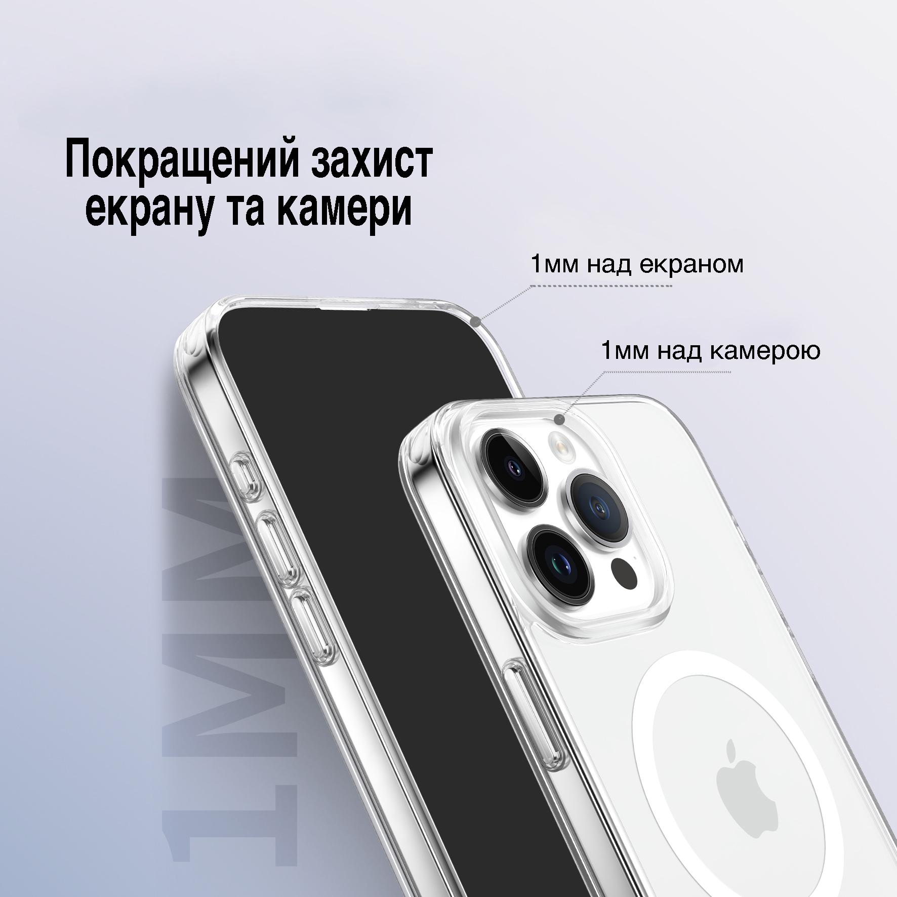 Чехол для iPhone 15 Pro Max с магнитом MagSafe VOKAMO Прозрачный - фото 11