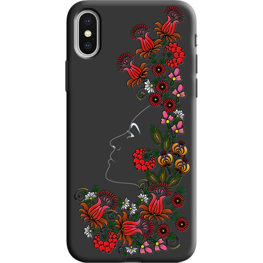 Чехол Boxface iPhone X 3D Ukrainian Muse Черный силикон (32139-bk64-38046)