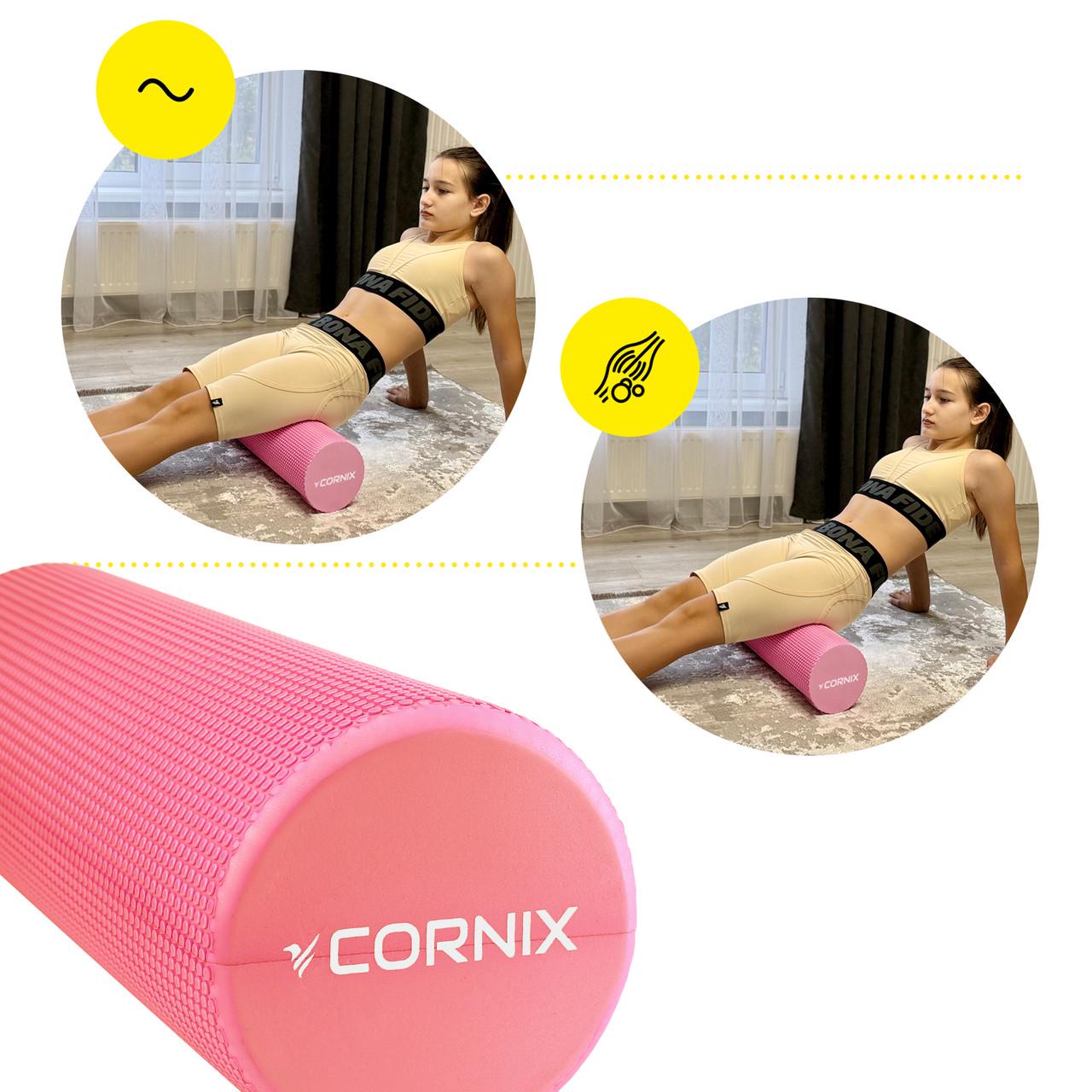 Массажный ролик Cornix EVA+ 45х15 см Pink (XR-0303) - фото 2 Массажный ролик Cornix EVA+ 45х15 см Pink (XR-0303) - фото 2