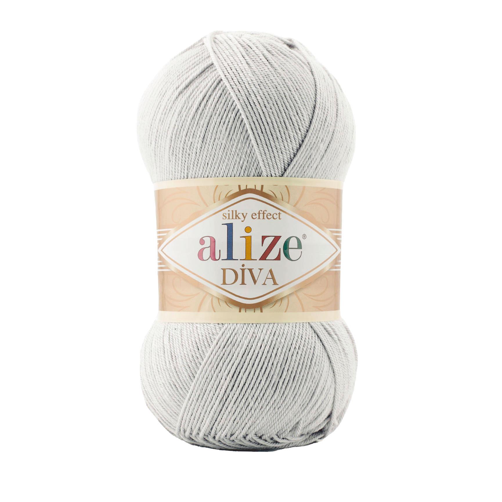 Пряжа Alize Diva 951 світло сірий (7526)