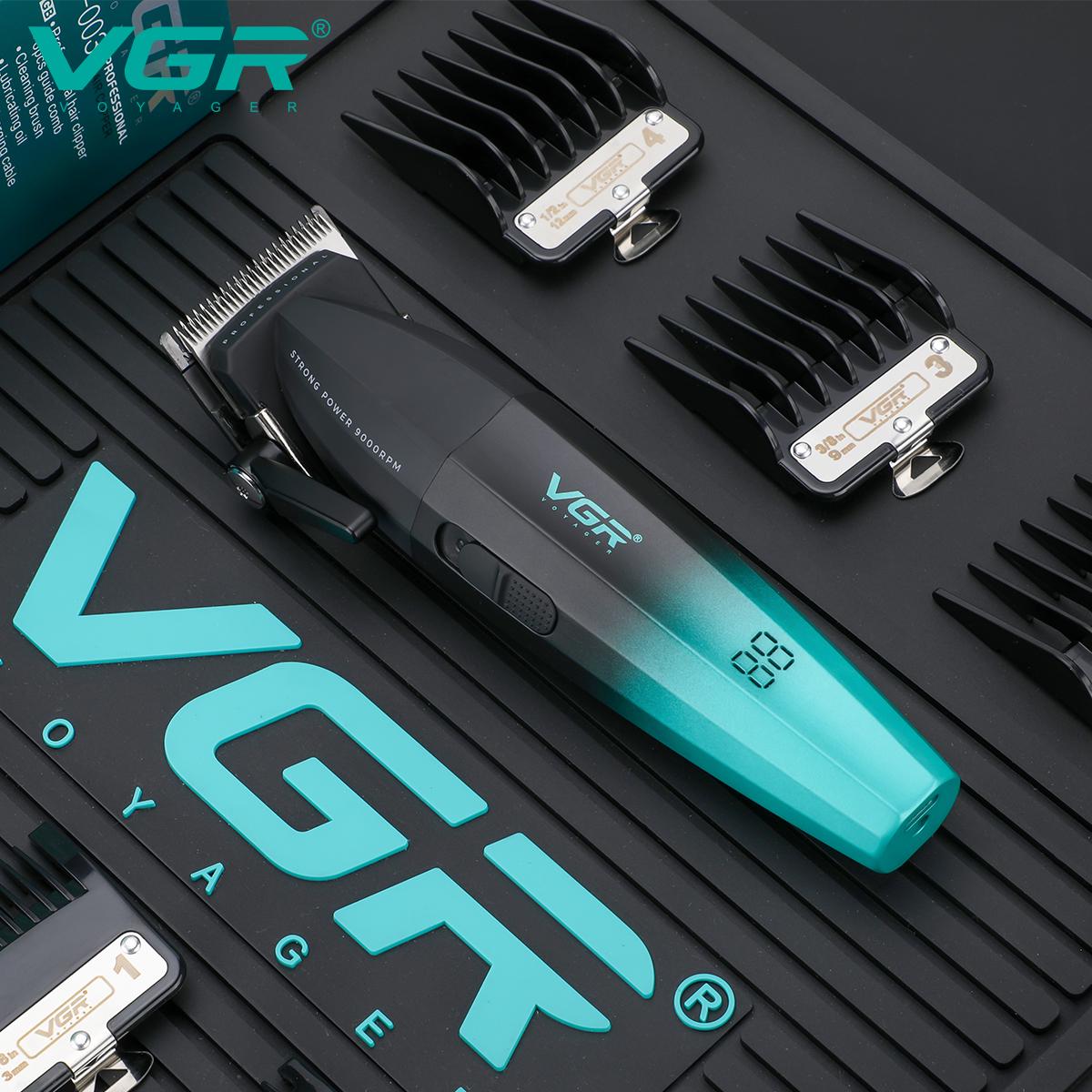 Триммер для стрижки VGR V-003 аккумуляторный с LED дисплеем 6 насадок 9000 RPM 2500 mAh (613633) - фото 5
