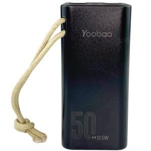 Повербанк Yoobao H5 SCP с быстрой зарядкой 50000 mAh 22,5W PD+QC с фонариком Черный