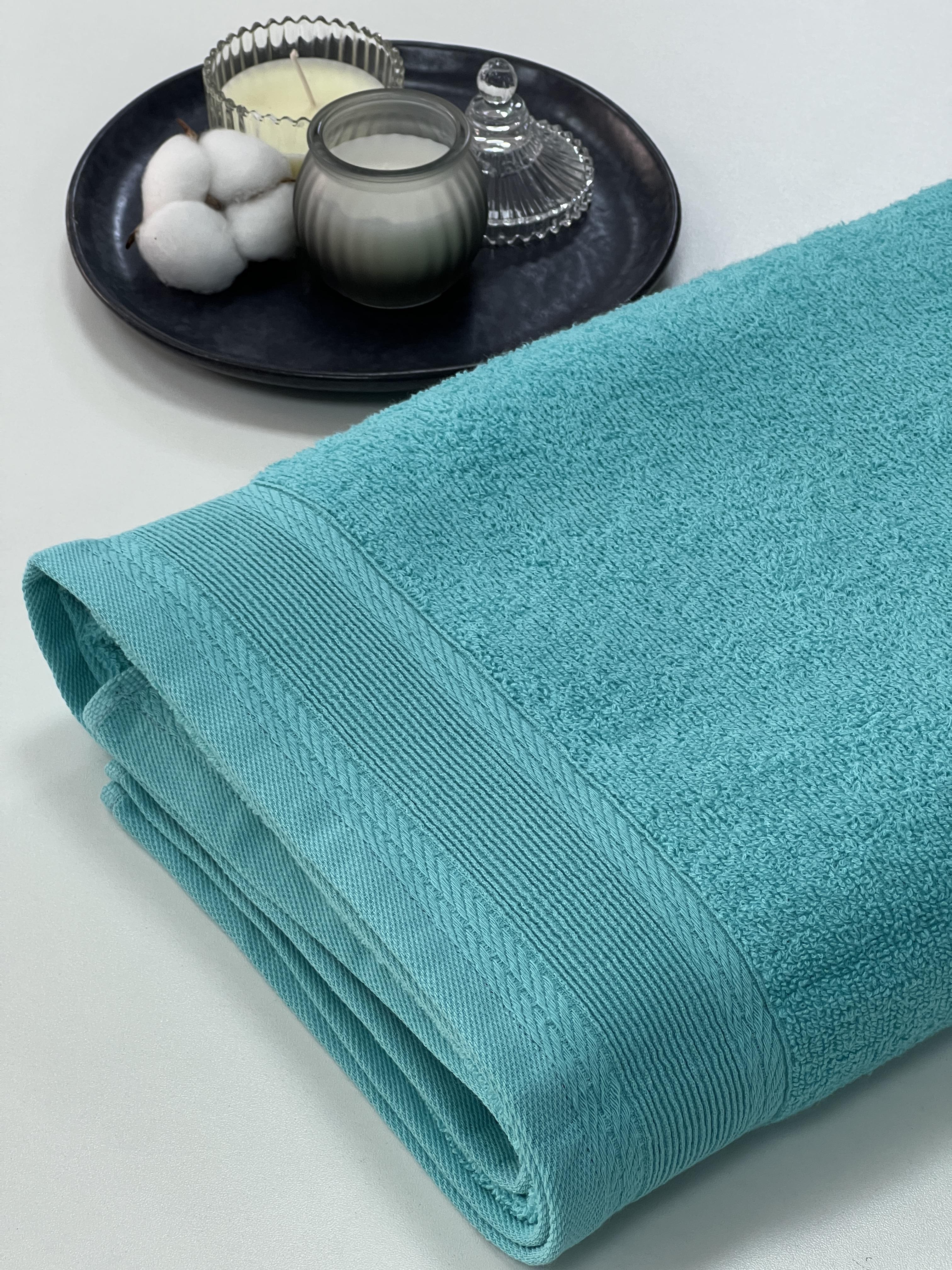 Полотенце махровое с бордюром 400г/м2 100х150 см Бирюзовий (9900227) - фото 4