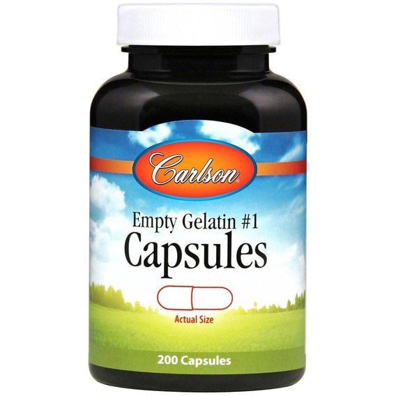 Порожні капсули Carlson Labs Empty Gelatin #1 Capsules 200 Caps (CAR-09418)