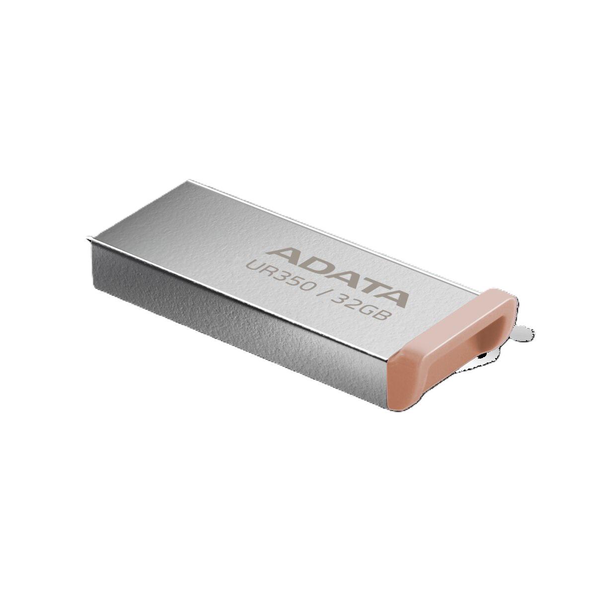 Флеш-память USB ADATA UR 350 32 Гб Silver/Beige (19556666) - фото 3