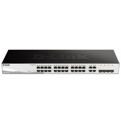 Комутатор мережевий керований D-Link 24xGE 4xGE/SFP WebSmart 56 Гбіт/с 22,45 Вт 16000 записів (DGS-1210-28) - фото 1