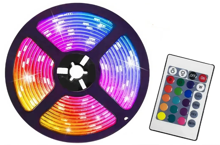 Світлодіодна стрічка LED RGB 5050 водонепроникна багатокольорова з USB живленням 5,5V 5 м (96415415)