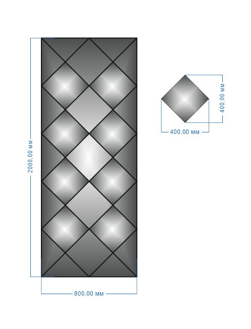 Плитка дзеркальна панно 2000х800 мм (124) - фото 2